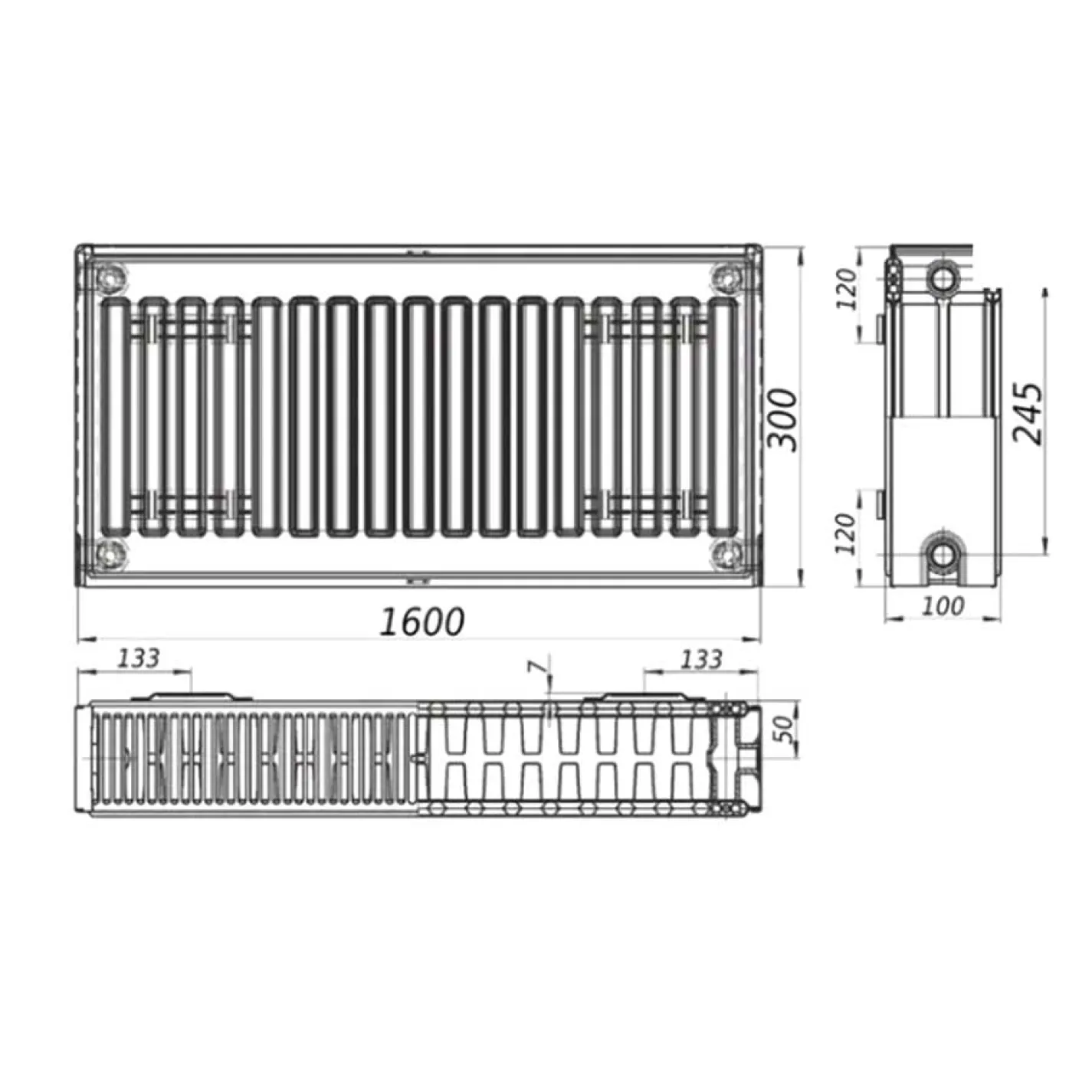 Радиатор стальной панельный Kalite 22 бок 300х1600 - Фото 1