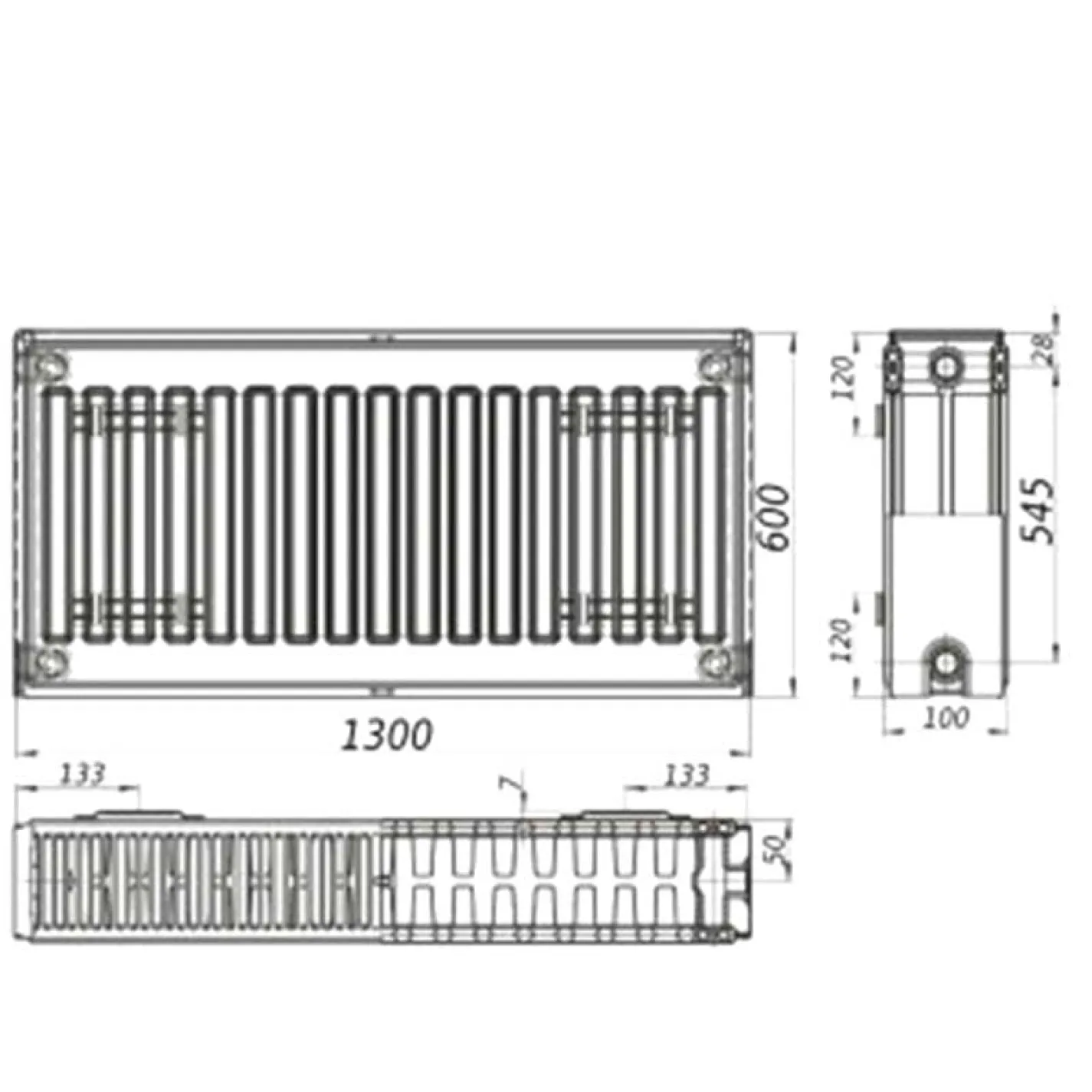 Радиатор стальной панельный Kalite 22 бок 600х1300 - Фото 1
