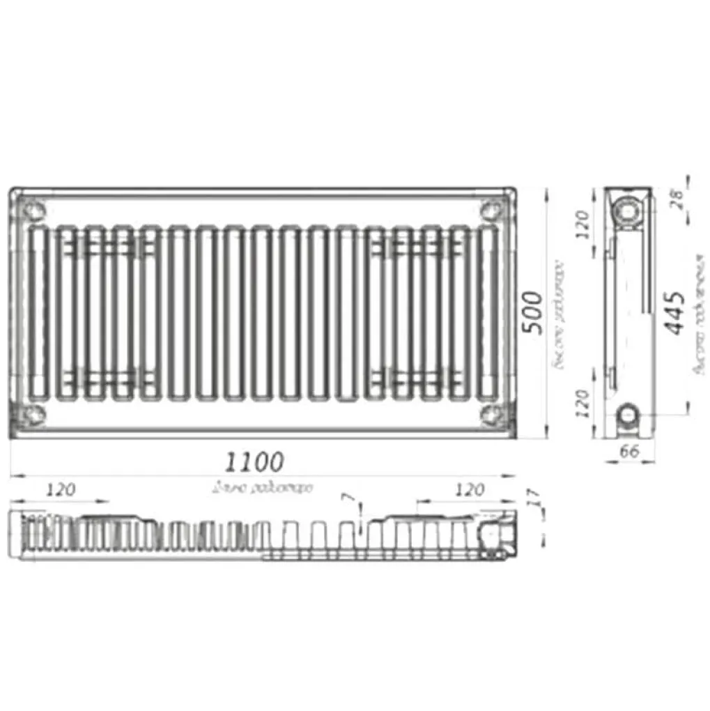 Радиатор стальной панельный Kalite 11 бок 500х1100- Фото 2