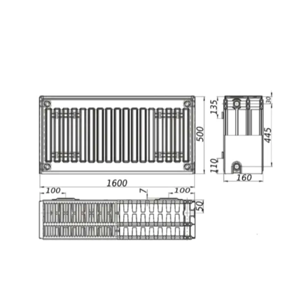 Радиатор стальной панельный Kalite 33 бок 500х1600- Фото 2