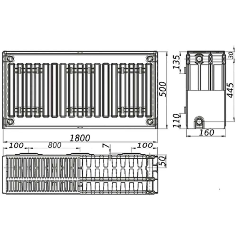 Радиатор стальной панельный Kalite 33 бок 500х1800- Фото 2