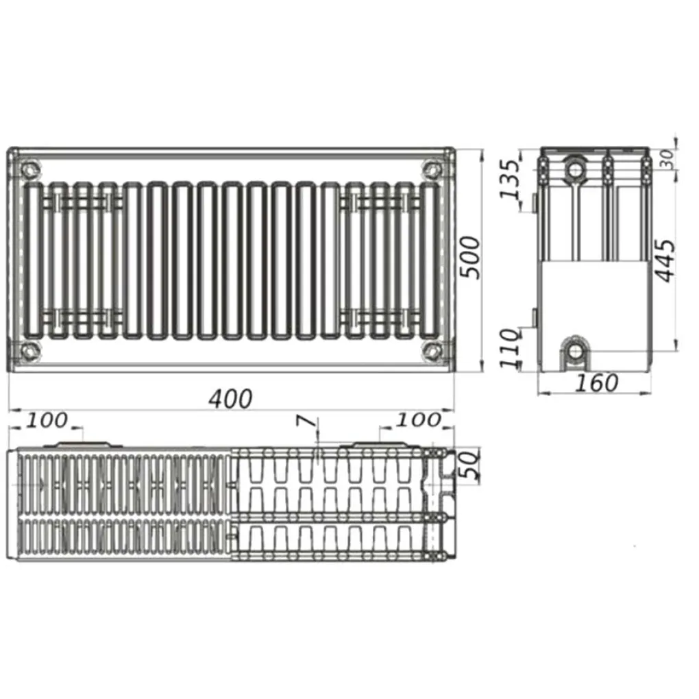 Радиатор стальной панельный Kalite 33 бок 500х400- Фото 2