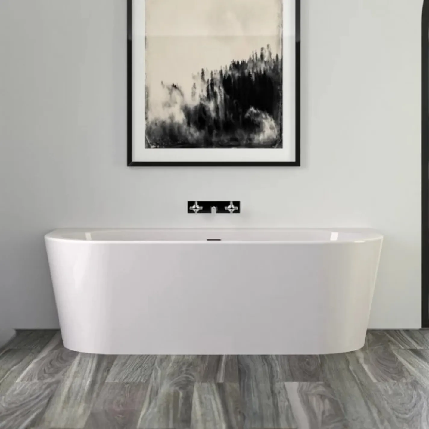 Ванна акриловая Knief Wall 180x80, щелевой перелив - Фото 1