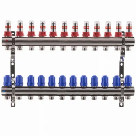 Колектор для теплої підлоги Koer 12 виходів 1х 3/4 (євроконус у компл.)