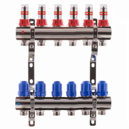 Колектор для теплої підлоги Koer 6 виходів 1х 3/4 (євроконус у компл.)
