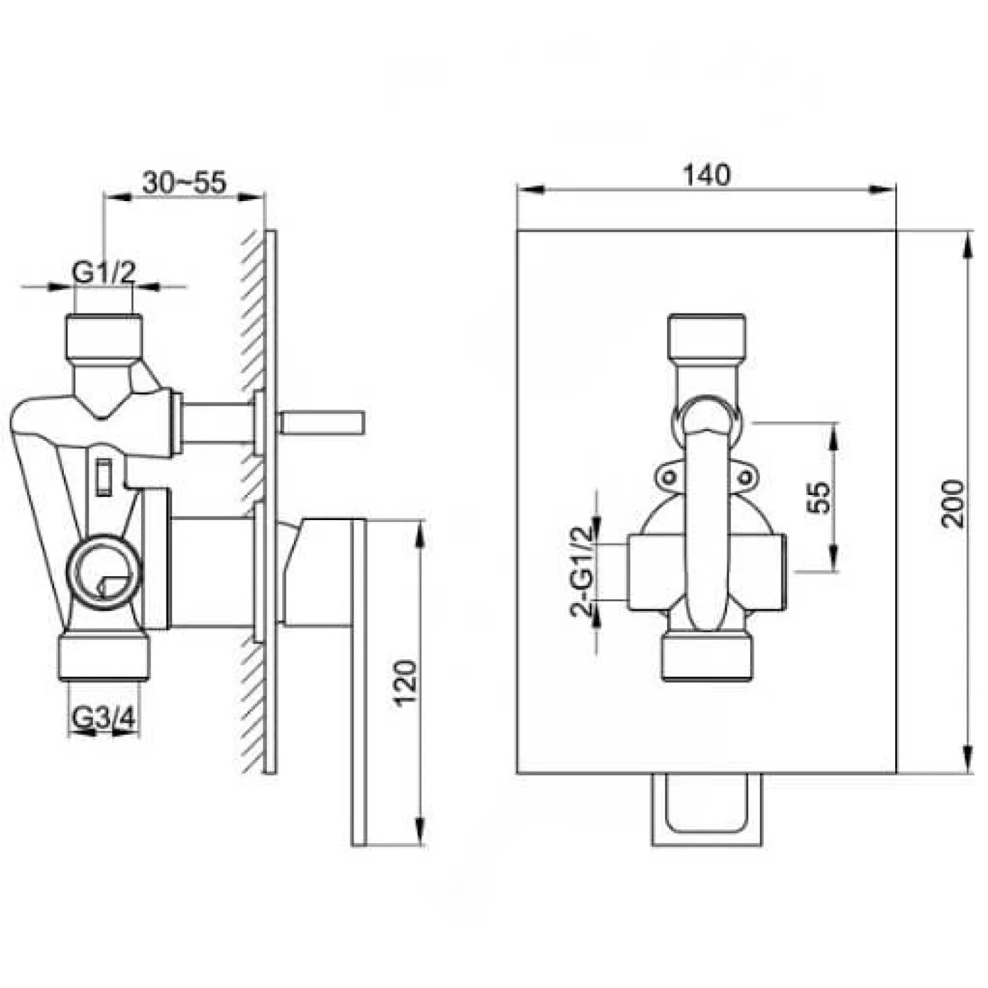 Душова система Kohlman NEXEN 25 CHROME + BOX прихований монтаж (QW210UQ25) - Фото 1