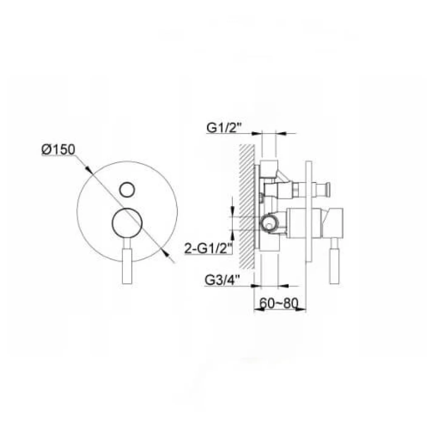 Душова система Kohlman ROXIN 25 BLACK + BOX прихований монтаж (QW210RBR25) - Фото 1