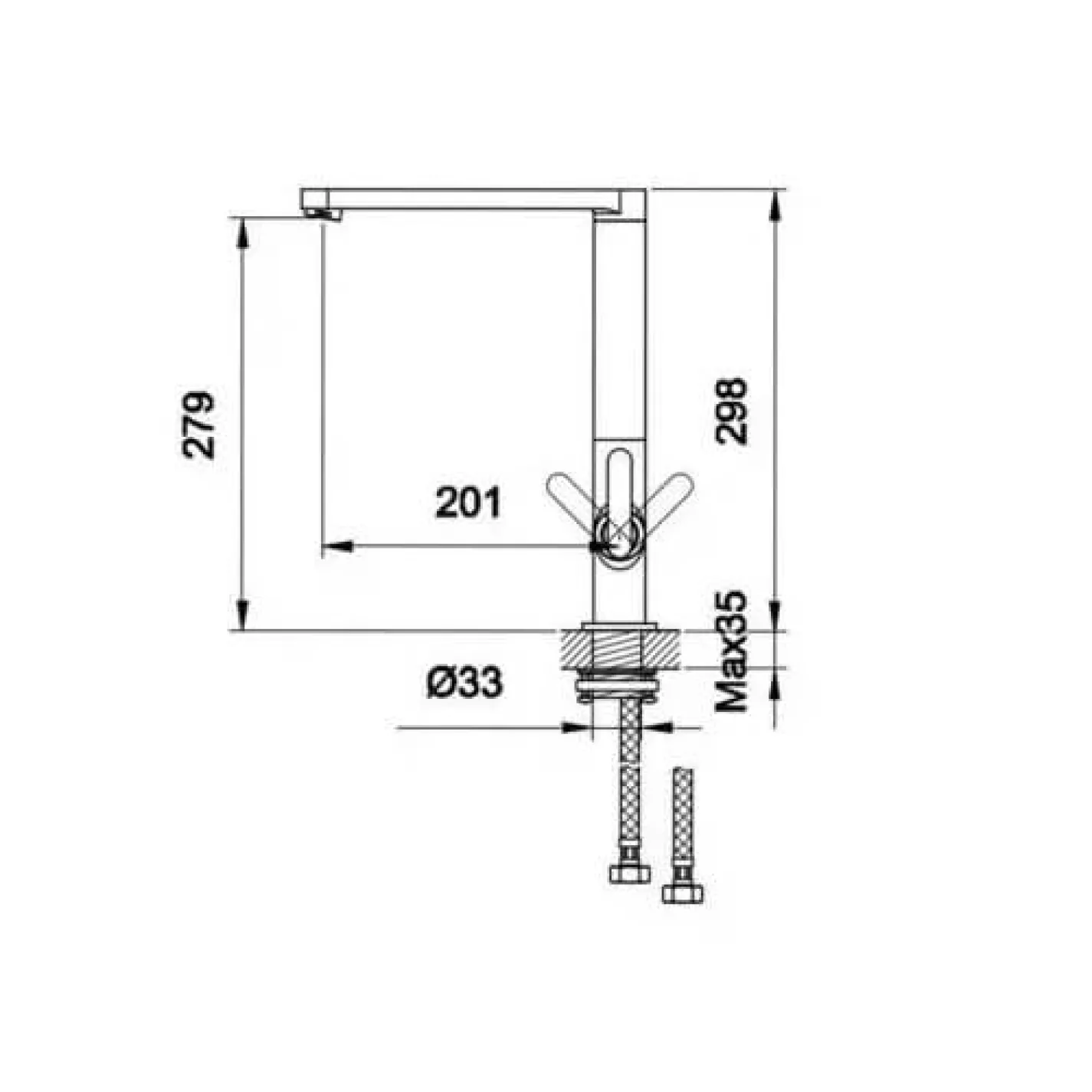 Змішувач для раковини Kohlman Boxine хром (QB150B)   - Фото 1