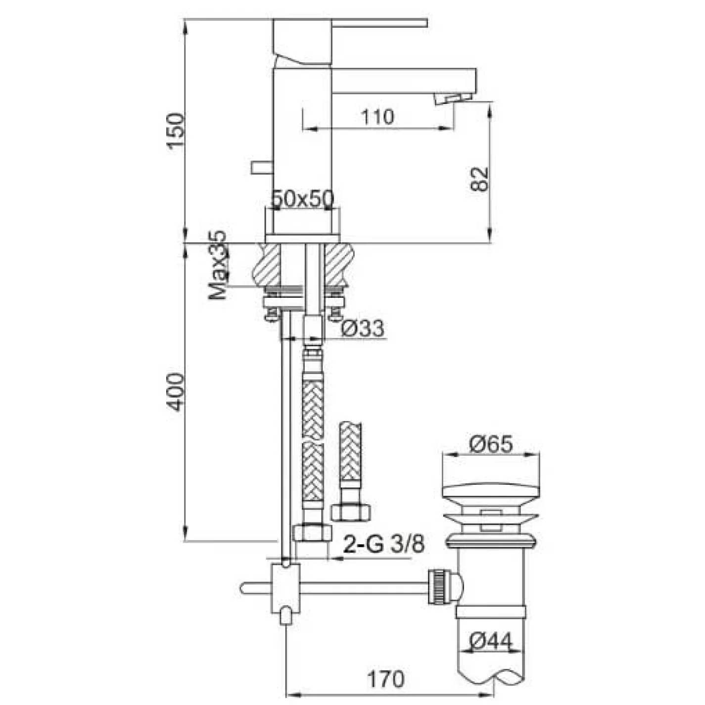 Змішувач для раковини Kohlman Excelent хром (QB100H)  - Фото 1