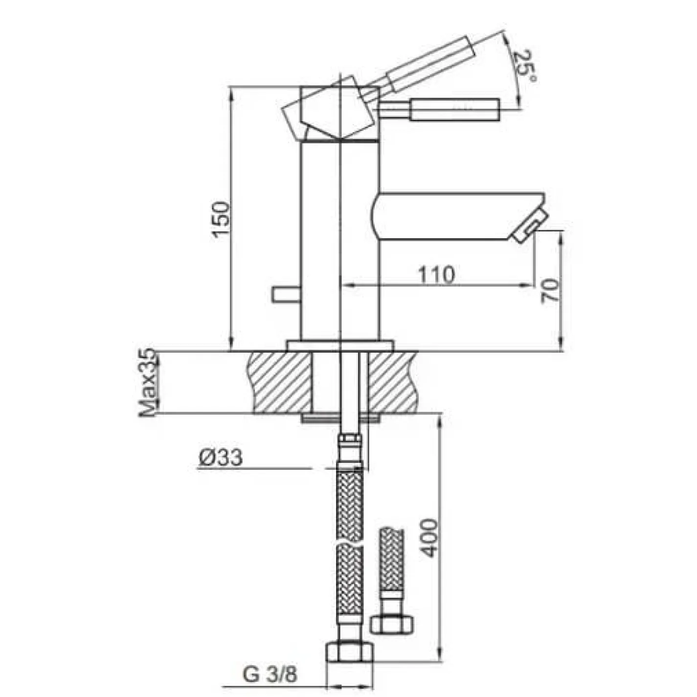 Змішувач для раковини Kohlman Roxin чорний низький (QB100RB) - Фото 1