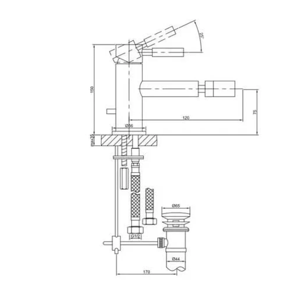 Смеситель для биде Kohlman Roxin Black QB130RB- Фото 2