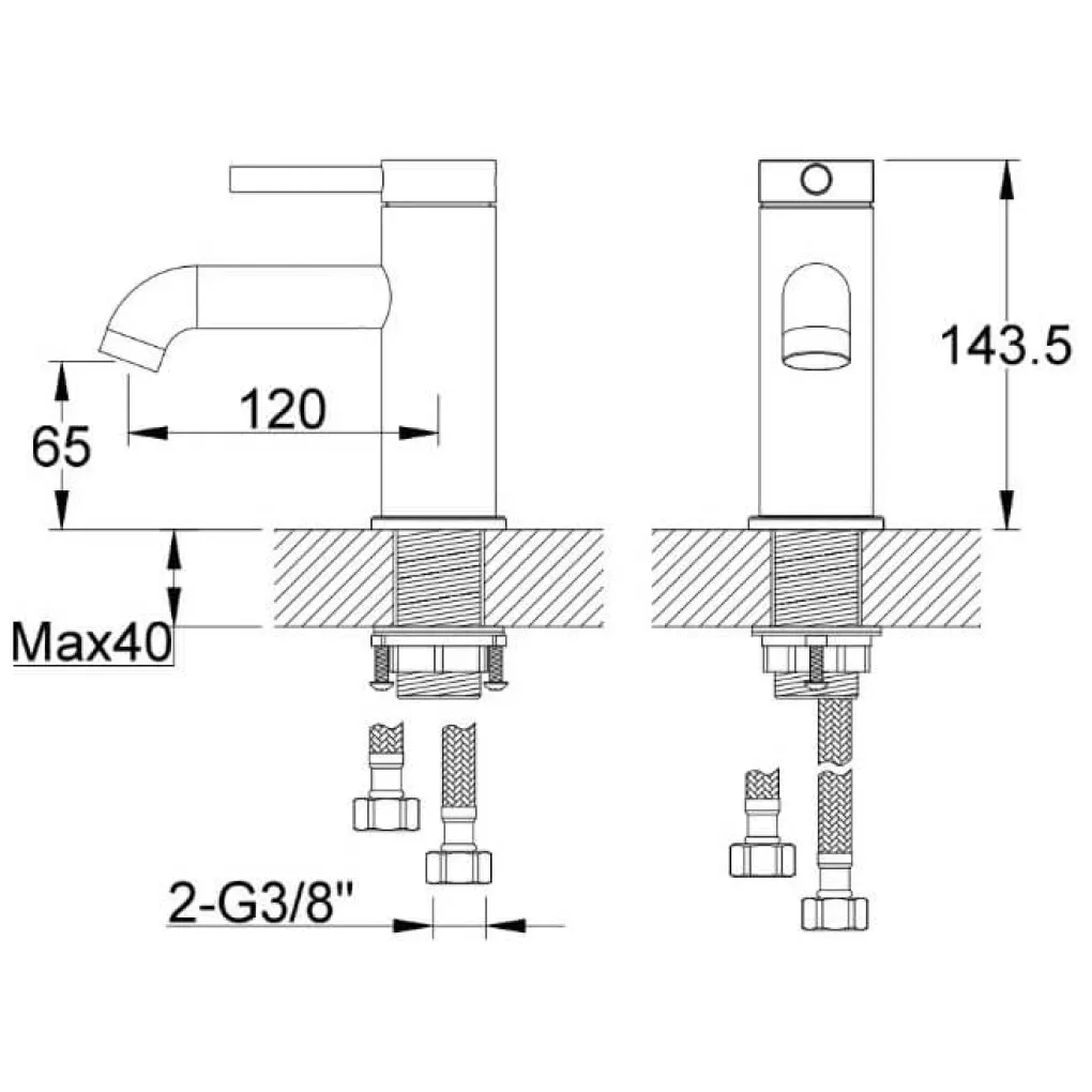 Змішувач для раковини Kohlman Axel Gold QB100AGD- Фото 4