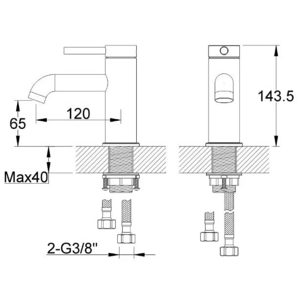 Смеситель для раковины Kohlman Axel низкий графит QB100AG- Фото 4