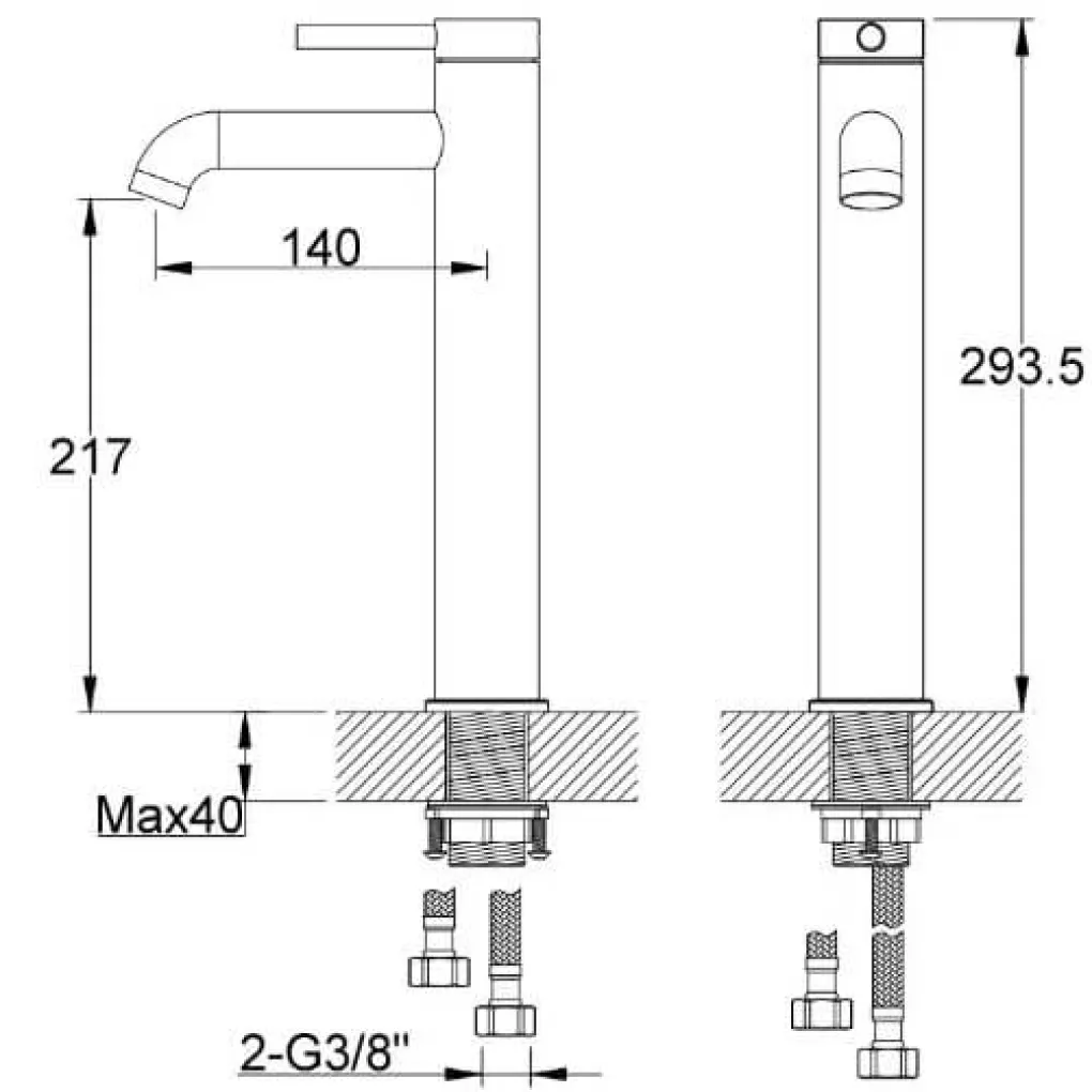 Змішувач для раковини Kohlman Axel Графіт QB170AG- Фото 4