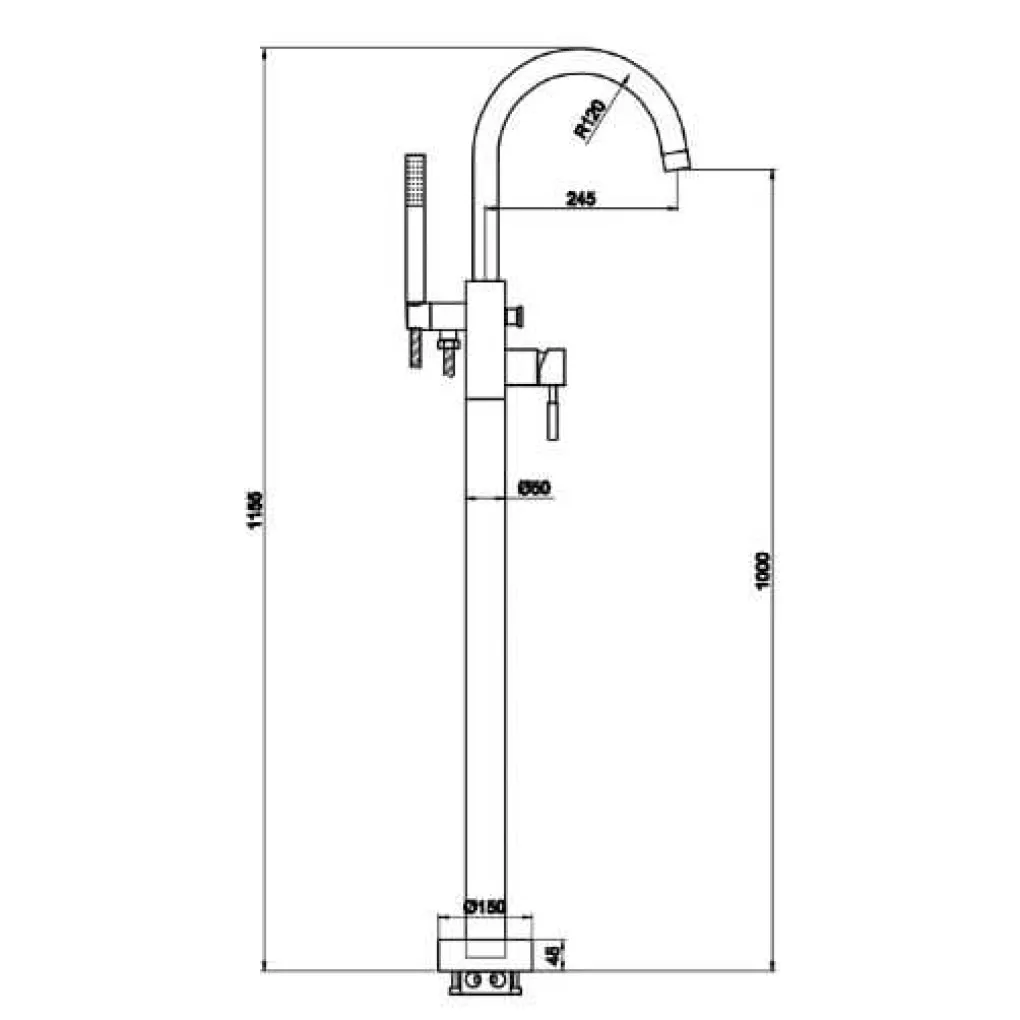 Смеситель для ванны Kohlman Roxin Chrome QF1165R- Фото 2