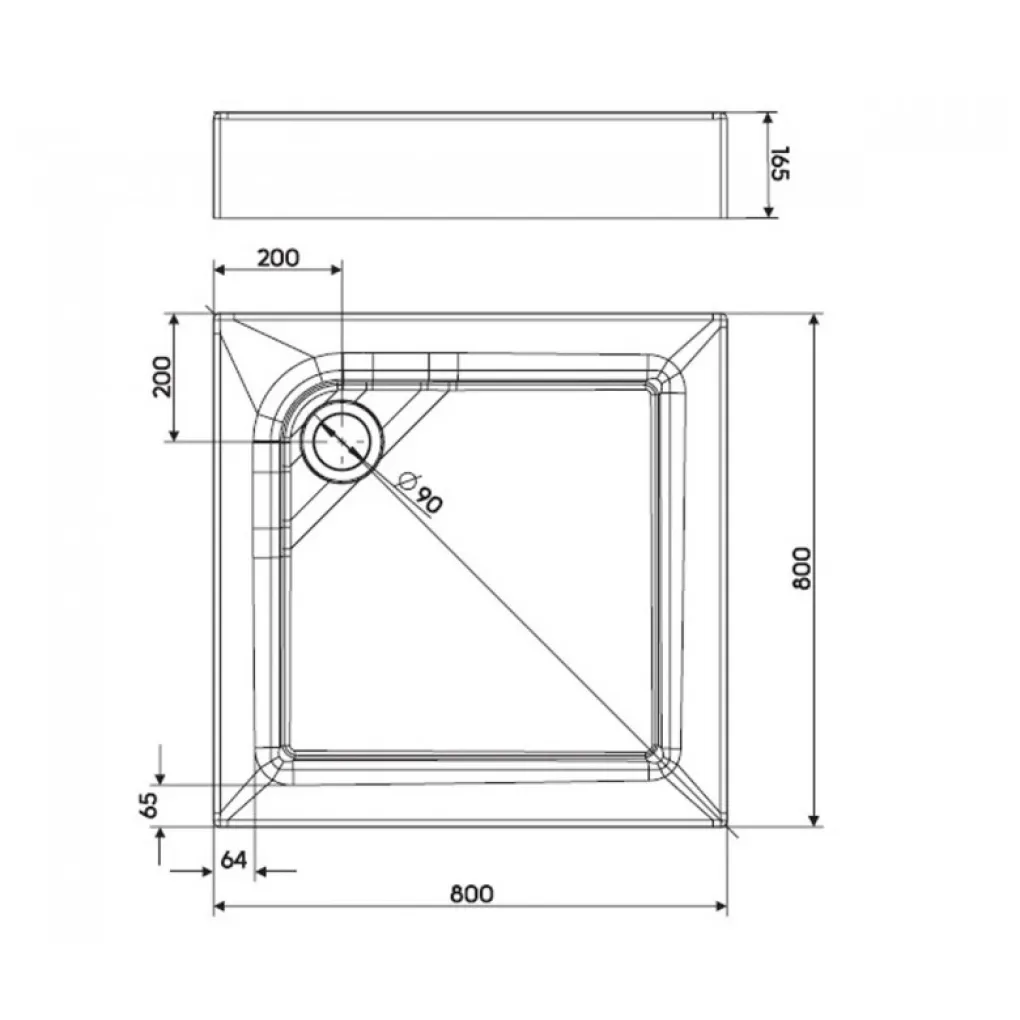 Душевой поддон Kolo First 80x80 с панелью и ножками (XBK1680000)- Фото 2