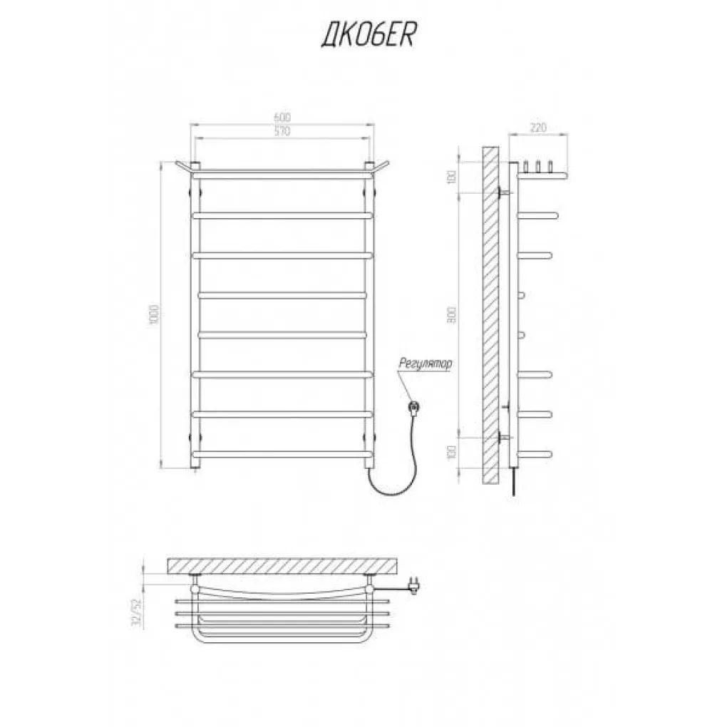 Электрический полотенцесушитель Kosserr Канна 600x1000 П- Фото 5