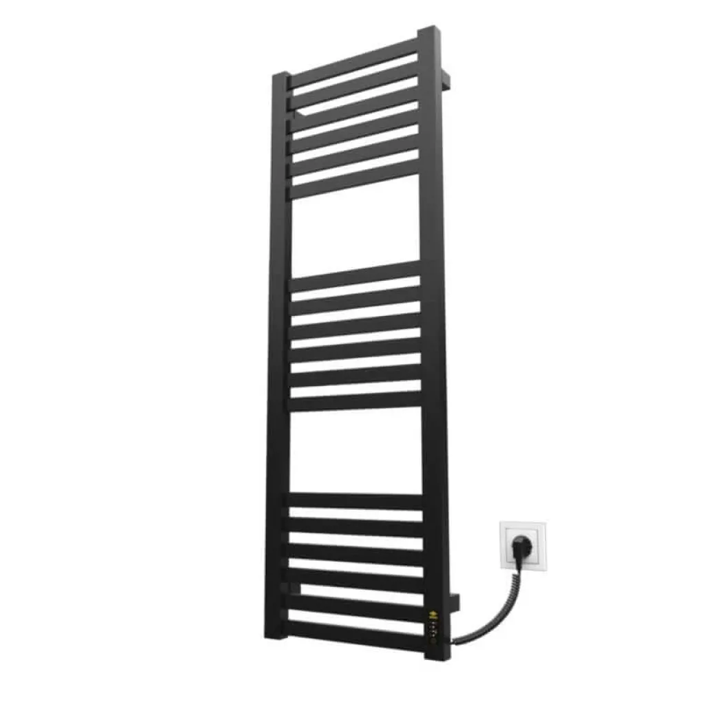 Електрична рушникосушка Kosser Драбинка Герда 1200х400/18 ER таймер чорний (ДГ09ER)- Фото 1