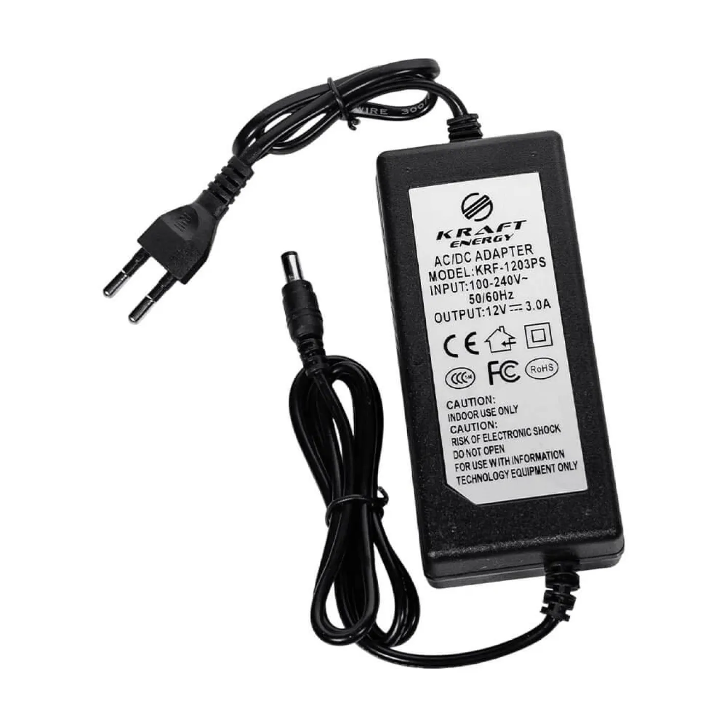 Блок живлення KRF-1203PS Kraft 12V/3A - Фото 2