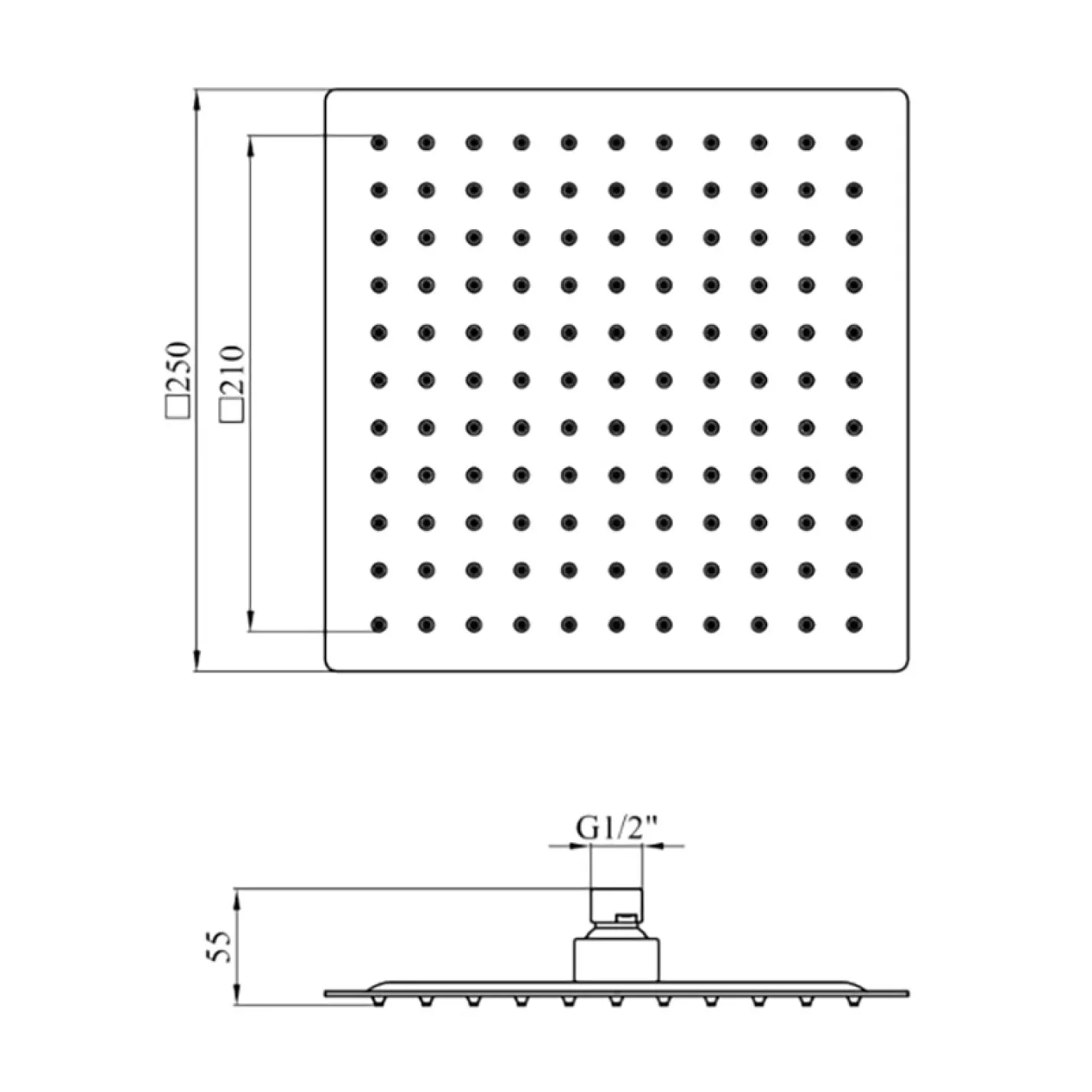 Лeйка для верхнего душа Kroner KRP Edelstahl Kubus-ESG704-25 (CV022954) - Фото 1