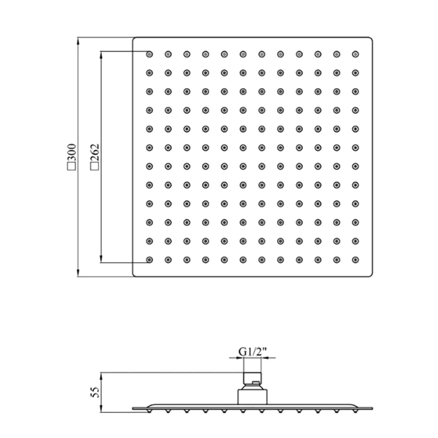 Лeйка для верхнего душа Kroner KRP Edelstahl Kubus-ESG704-30 (CV022955) - Фото 1