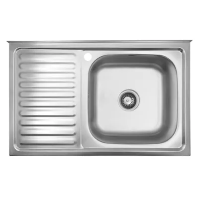 Кухонна мийка Kroner 80х50х18 сталь Satin-5080R08180