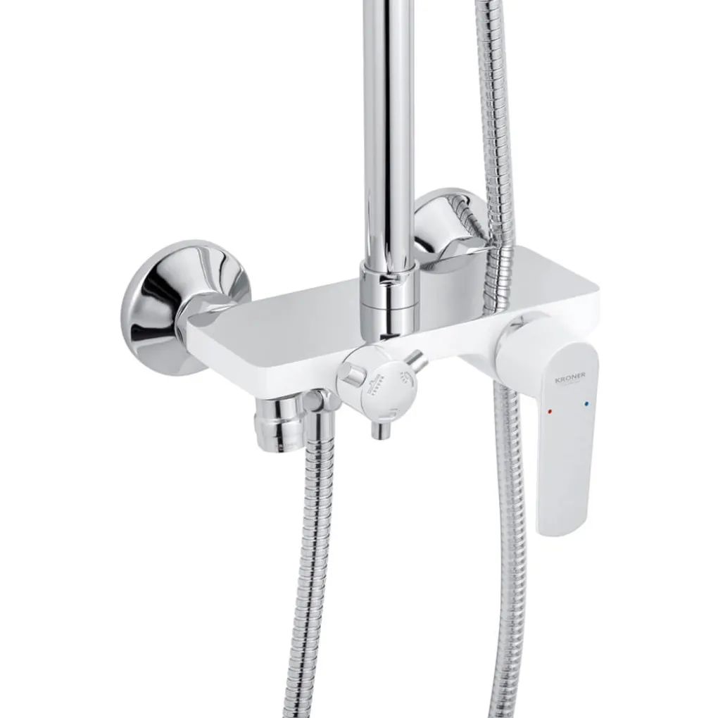 Набір 3 в 1 Kroner душова система Armada-W063 + змішувач Armada-W010 + змішувач Bidet-C082- Фото 2
