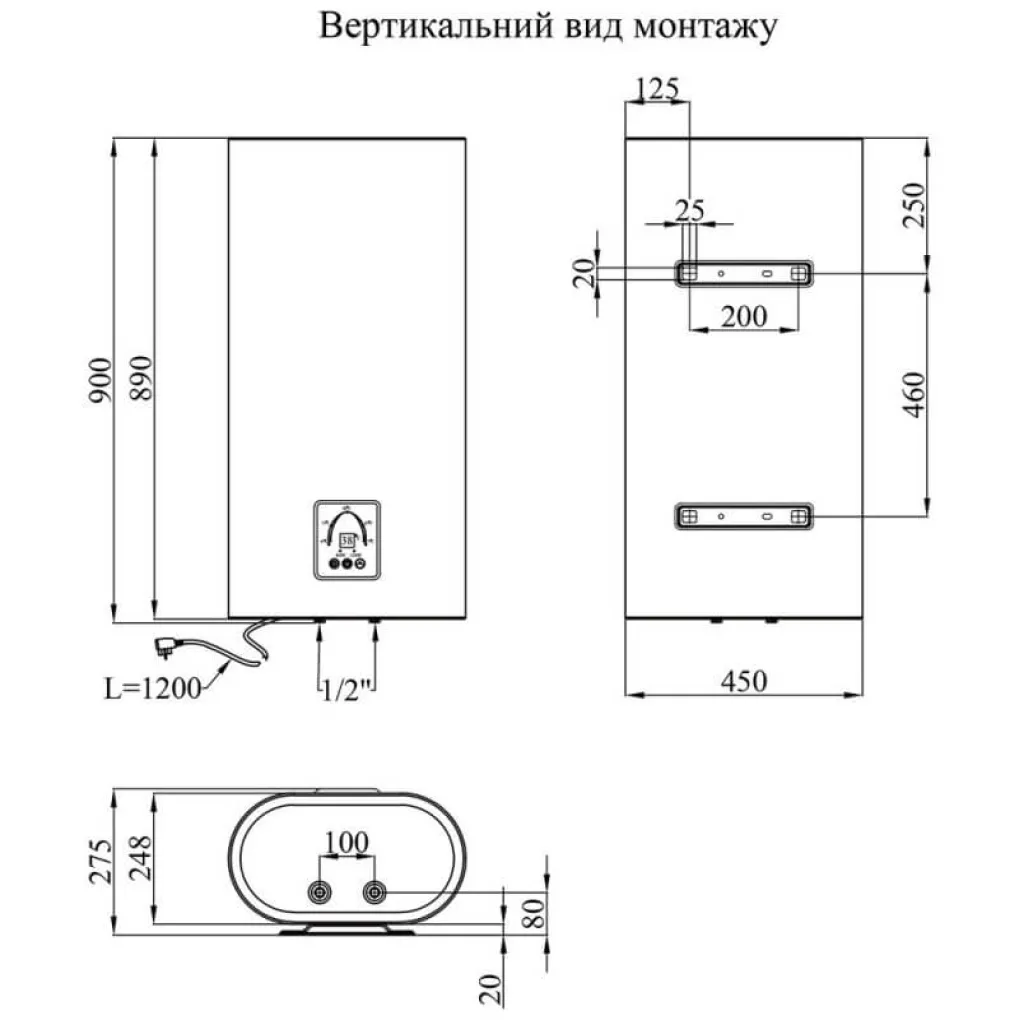 Водонагрівач електричний Kroner Flacher K50F2-D- Фото 4