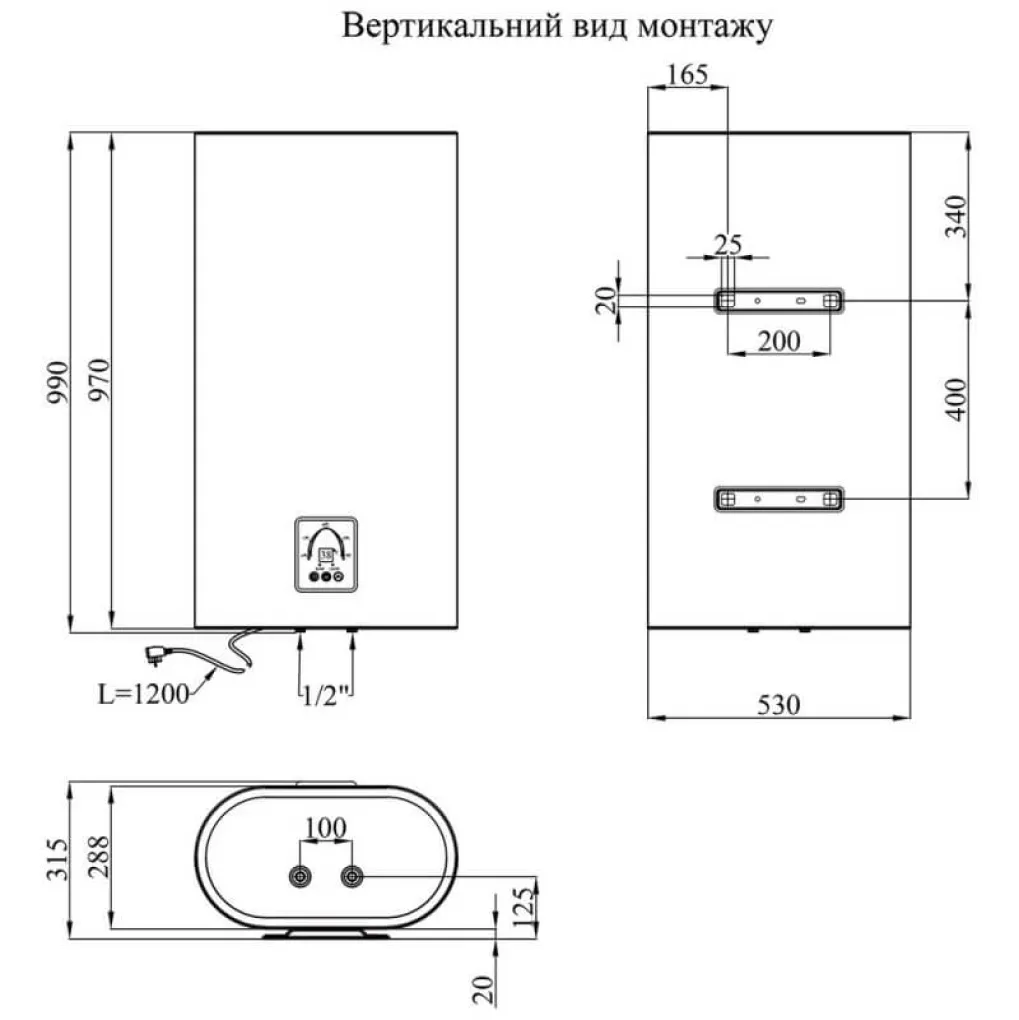 Водонагрівач електричний Kroner Flacher K80F2-D- Фото 4