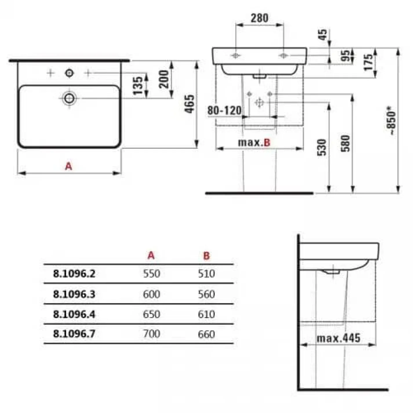 Раковина підвісна Laufen Pro S білий (H8109670001041) - Фото 2