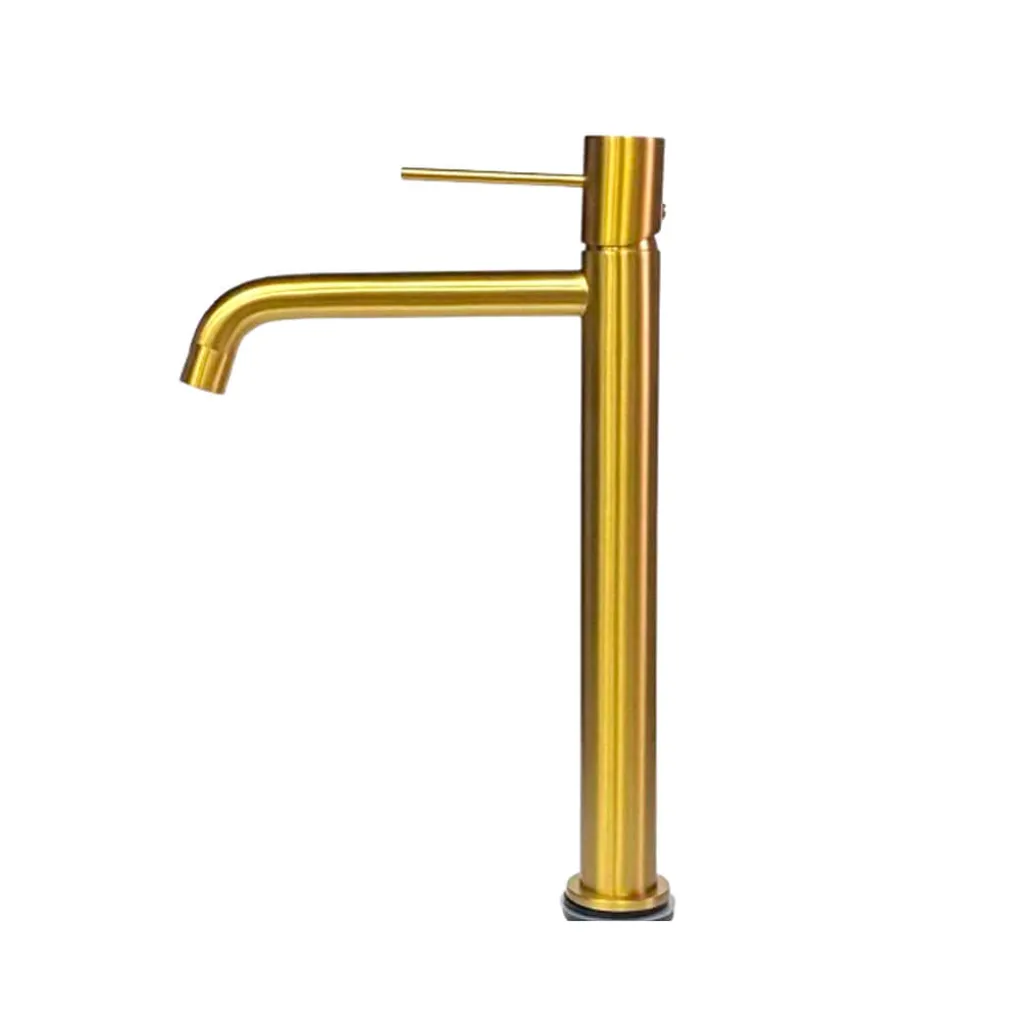 Змішувач для умивальника Lavita Orion високий, brushed gold (5900378341413)- Фото 3