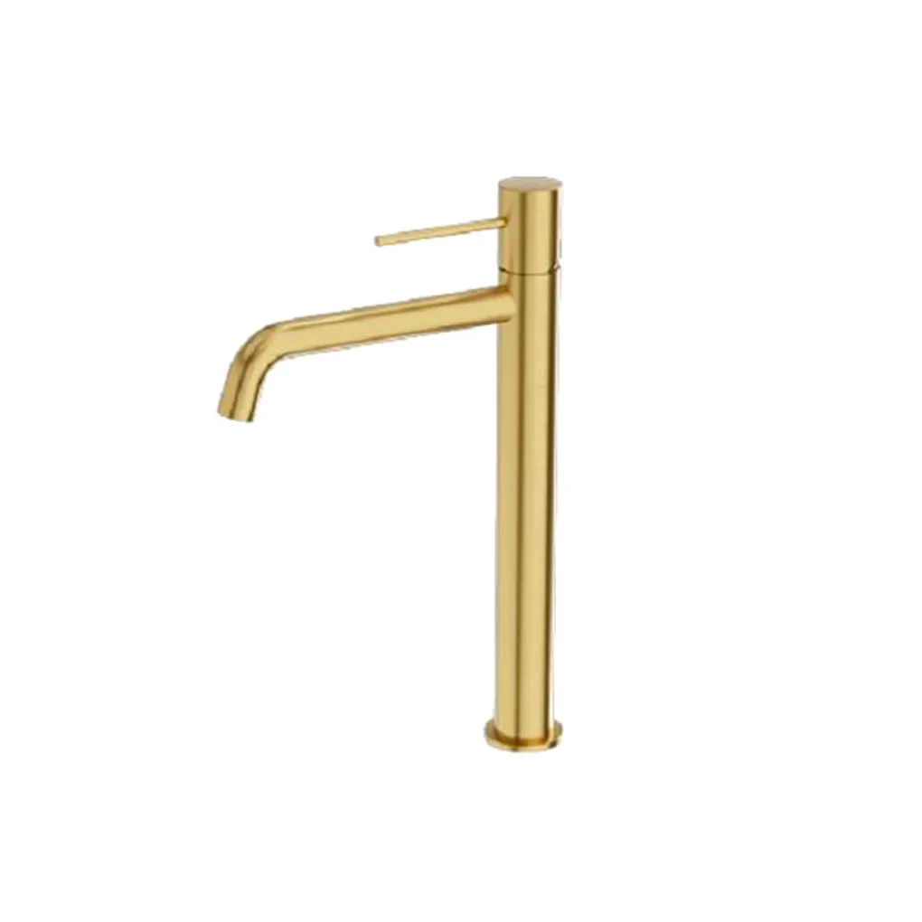 Змішувач для умивальника Lavita Orion високий, brushed gold (5900378341413)- Фото 1