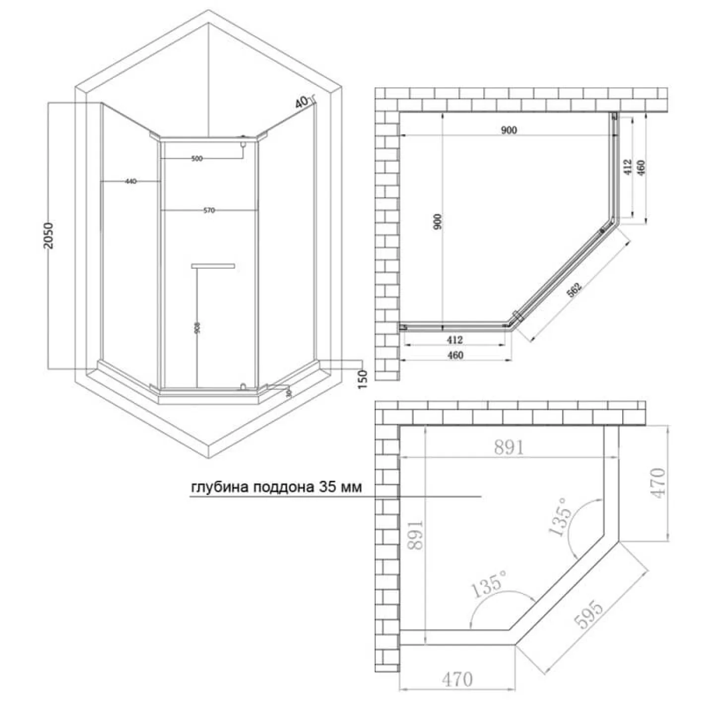 Душевая кабина Lidz Dozorca 90x90 (LDSC9090CRMLOWTR) - Фото 1