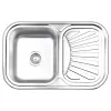 Мойка для кухни Lidz 7549 0,8 мм Micro Decor, сталь (LIDZ7549MICDEC)- Фото 1