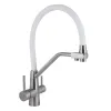 Смеситель для кухни Lidz Aria 020F3 White/Nickel (LDARI020F3WNK39480)- Фото 1