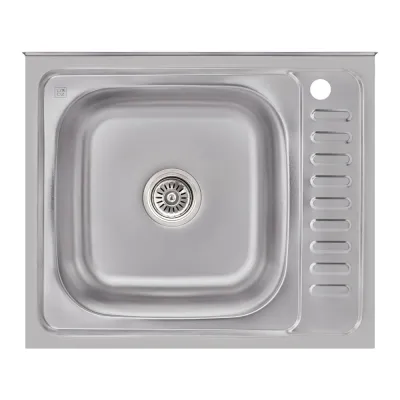 Кухонна мийка Lidz 6050-L 0,6 мм сатин (LIDZ6050L06SAT)
