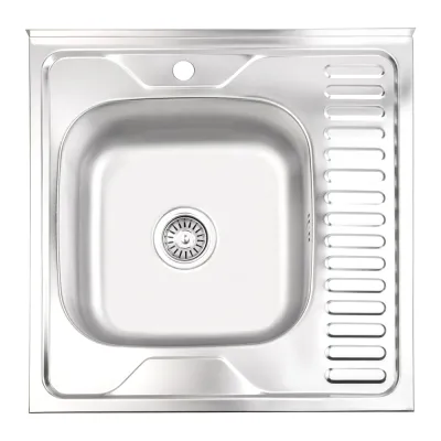 Кухонна мийка Lidz 6060-L 0,6 мм сатин (LIDZ6060SAT06)