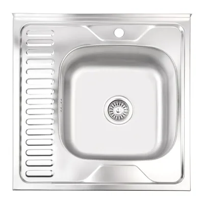 Кухонна мийка Lidz 6060-R 0,6 мм сатин (LIDZ6060RSAT06)