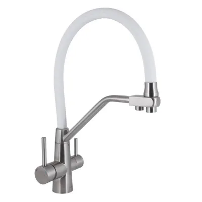 Смеситель для кухни Lidz Aria 020F3 White/Nickel (LDARI020F3WNK39480)