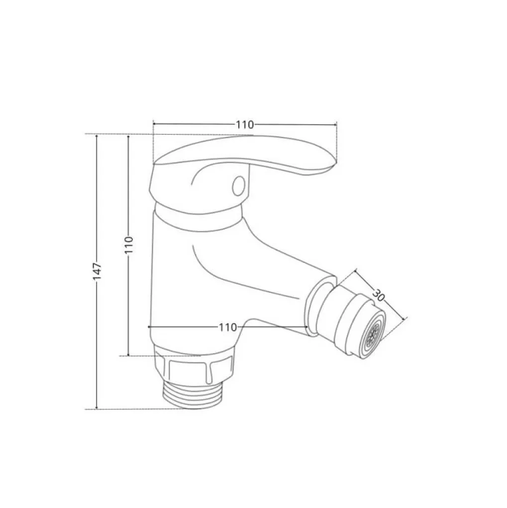 Смеситель для биде Lidz Tani 001AF (k40) Chrome (LDTAN001AFCRM44958)- Фото 4