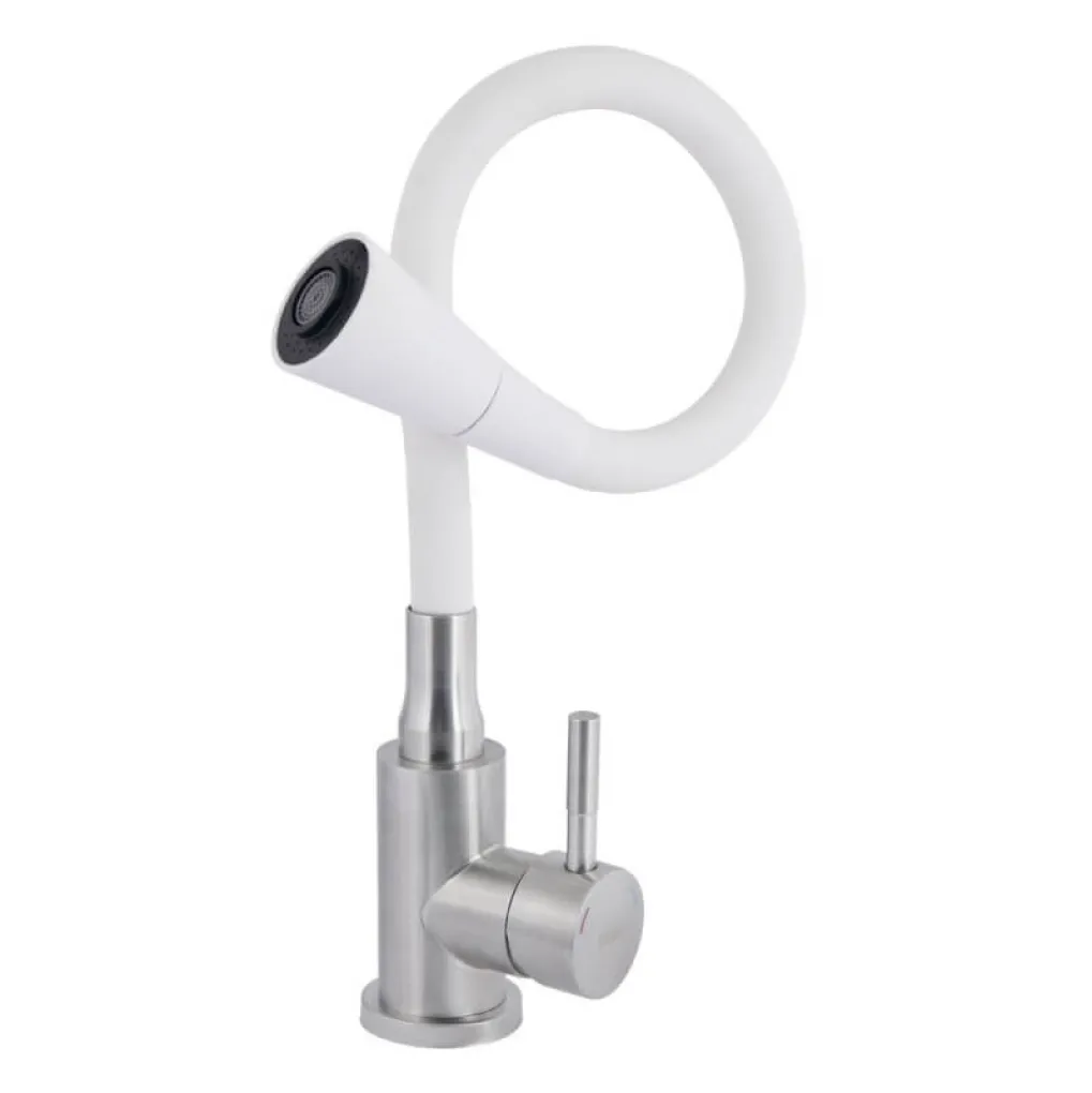 Смеситель для кухни Lidz Aria 015F31 White/Nickel (LDARI015F31WNK36981)- Фото 3