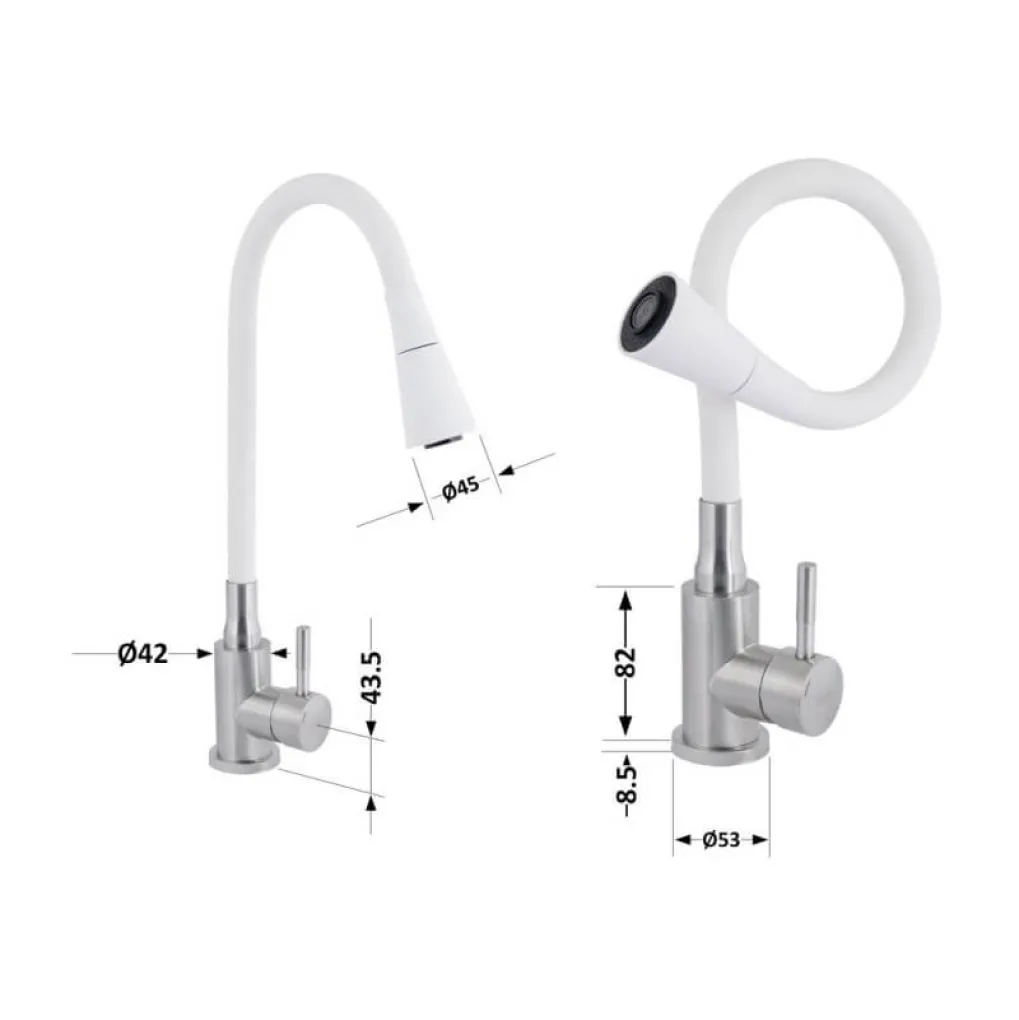 Смеситель для кухни Lidz Aria 015F31 White/Nickel (LDARI015F31WNK36981)- Фото 4