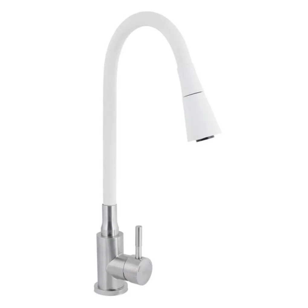 Смеситель для кухни Lidz Aria 015F31 White/Nickel (LDARI015F31WNK36981)- Фото 1