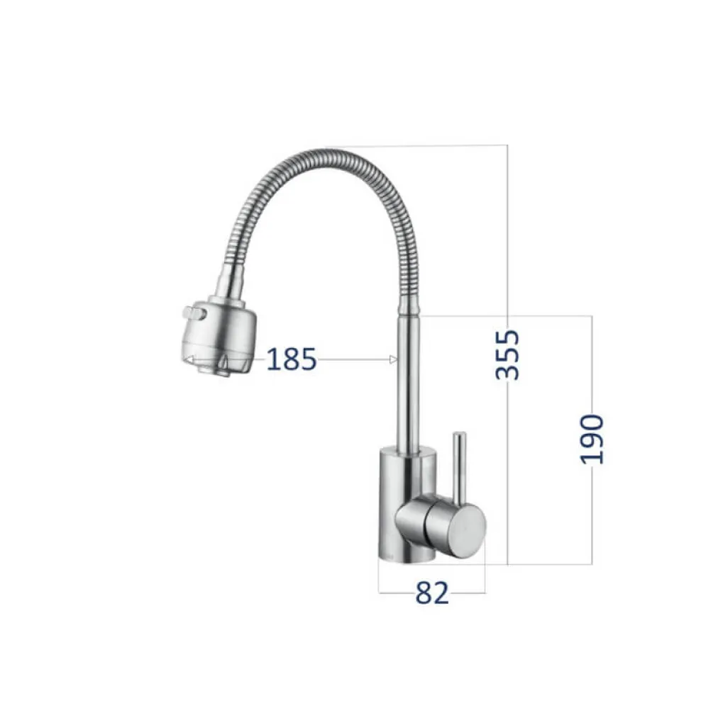 Смеситель для кухни Lidz Aria 015F41 Nickel (LDARI015F41NKS45306)- Фото 4