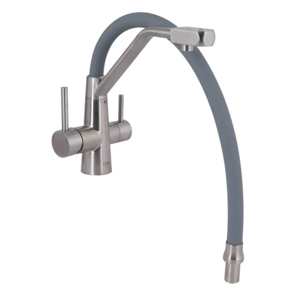 Смеситель для кухни Lidz Aria 020F3 Grey/Nickel (LDARI020F3GNK39211)- Фото 3