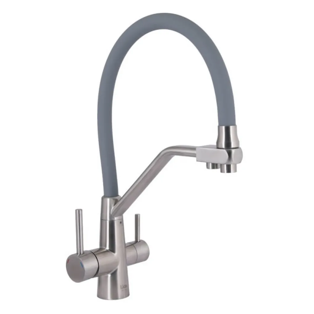 Смеситель для кухни Lidz Aria 020F3 Grey/Nickel (LDARI020F3GNK39211)- Фото 1