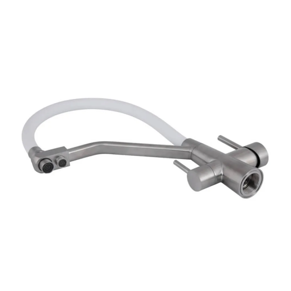 Смеситель для кухни Lidz Aria 020F3 White/Nickel (LDARI020F3WNK39480)- Фото 3