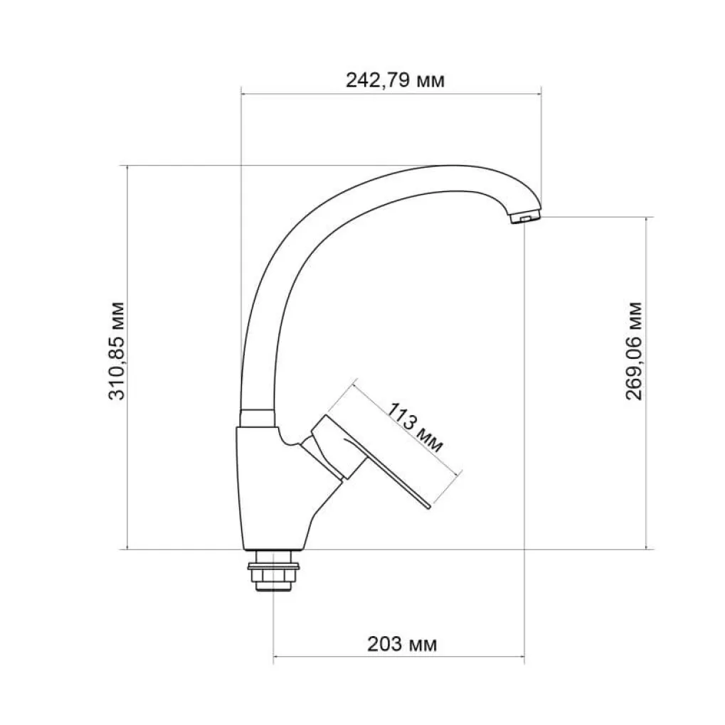 Смеситель для кухни Lidz Tani 007F Chrome (LDTAN007FCRM44970)- Фото 3