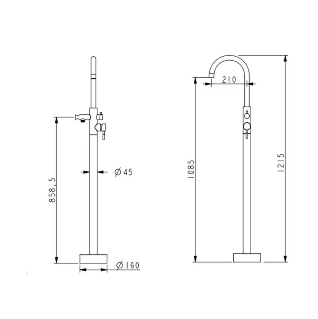 Смеситель для ванны Lidz Aria с душевым гарнитуром Nickel (LDARI004NKS46099)- Фото 2