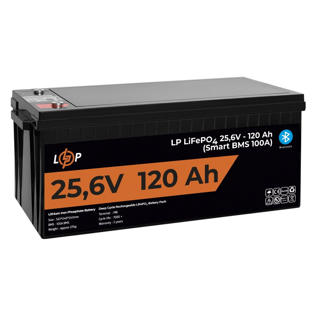 Аккумулятор для ИБП LogicPower LP LiFePO4 24V - 120 Ah (3072Wh) (Smart BMS 100А)- Фото 4